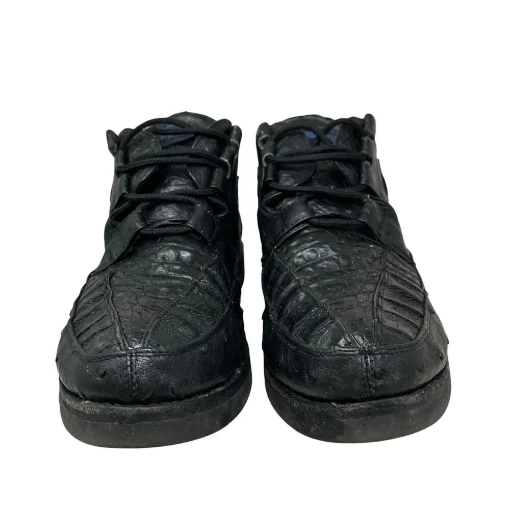 Exotic Footwear Chukka Boots Mens 10 Black Wild West Genuine Exotic Skin USA